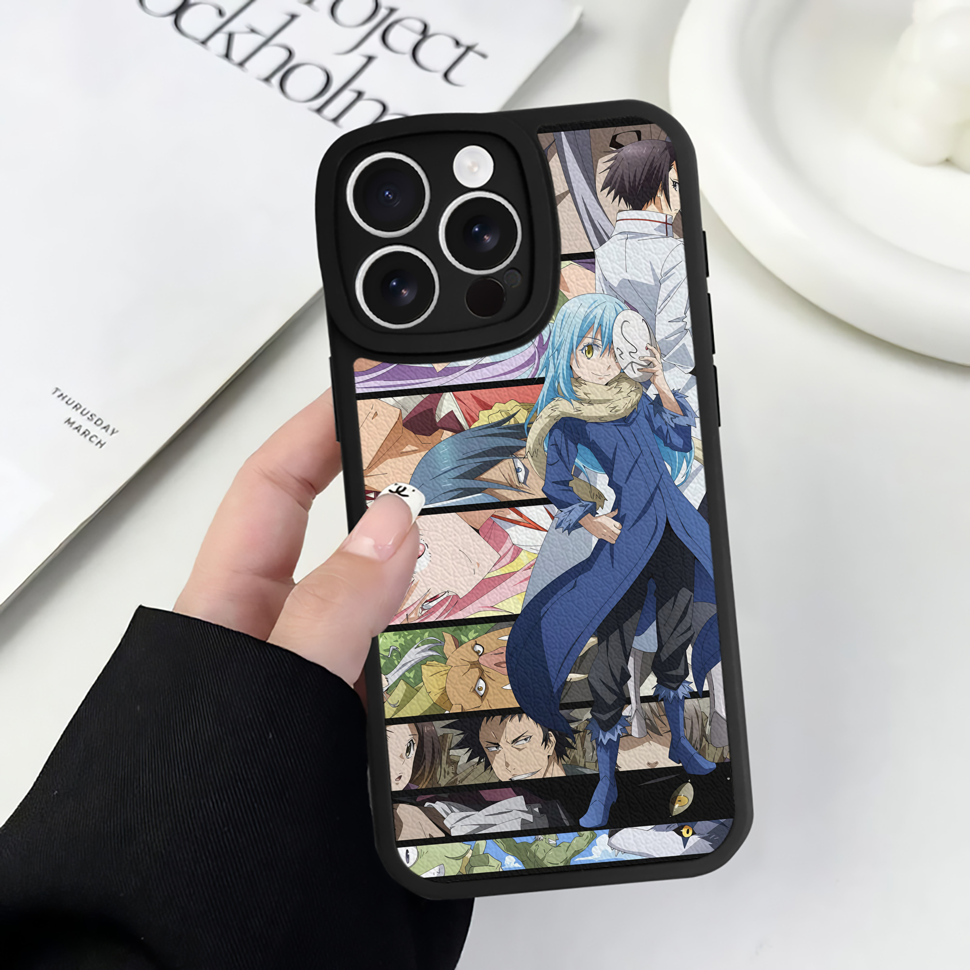 （画像用） 転スラ Regarding Reincarnated to Slime 【iPhone 16シリーズ対応】シリコンスマホケース（レザー調） 材質：シリコン